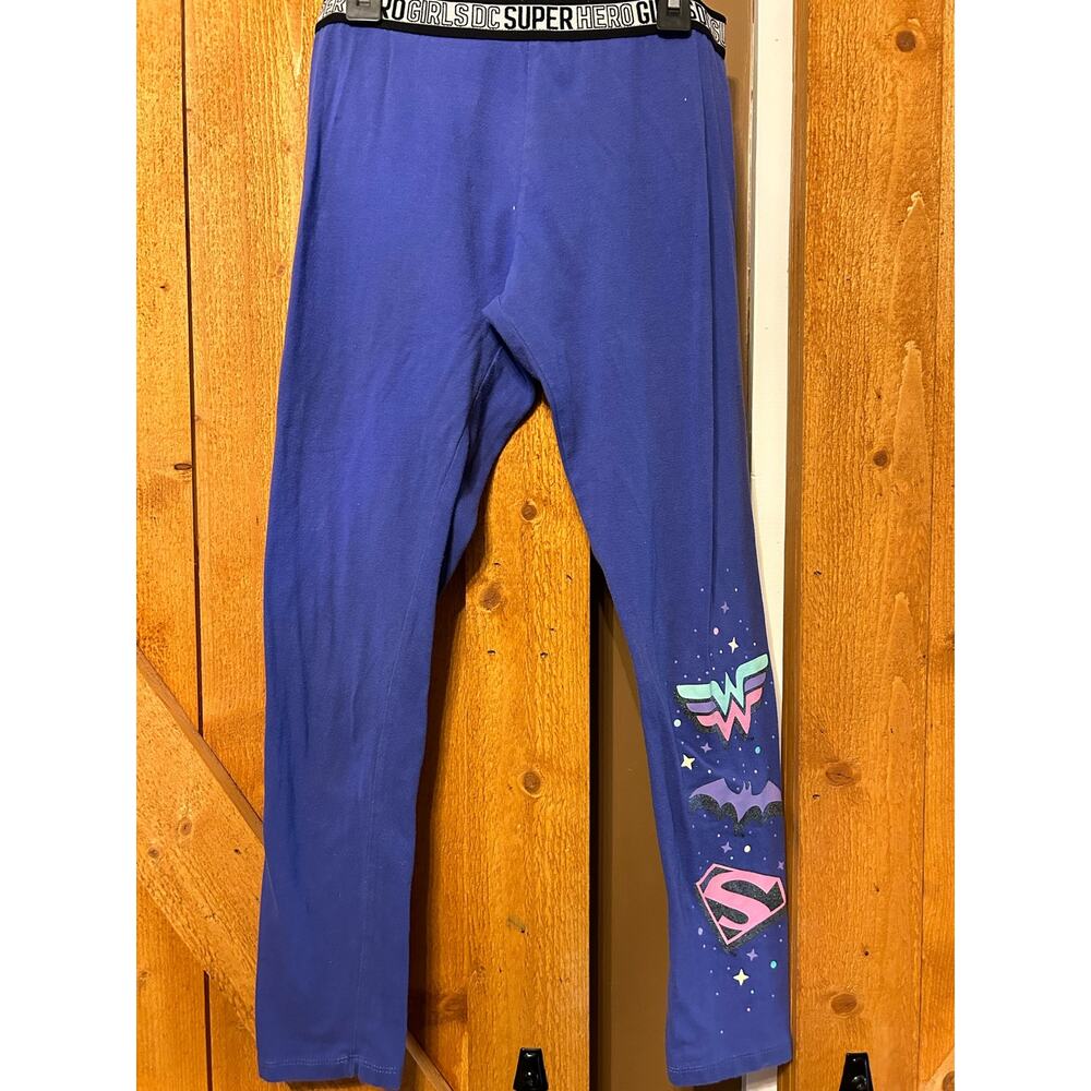 Girl's XL (14-16) DC Super Hero Leggings Purple GUC